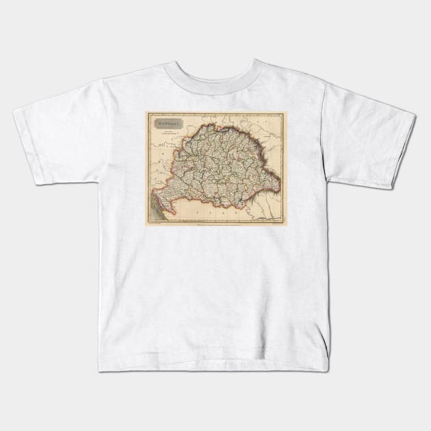 Vintage Map of Hungary (1817) Kids T-Shirt by Bravuramedia